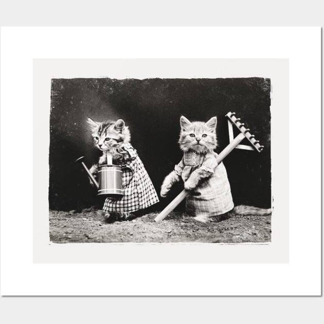 Vintage Gardening Kitties Photo Wall Art by AlondraHanley